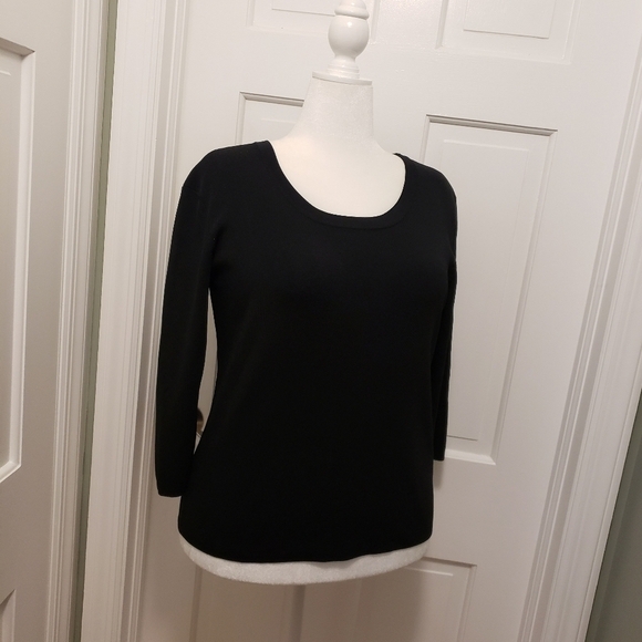Chico's Black Rayon Blend  Knit Top size Chico's 3, XL classic casual - Picture 5 of 7